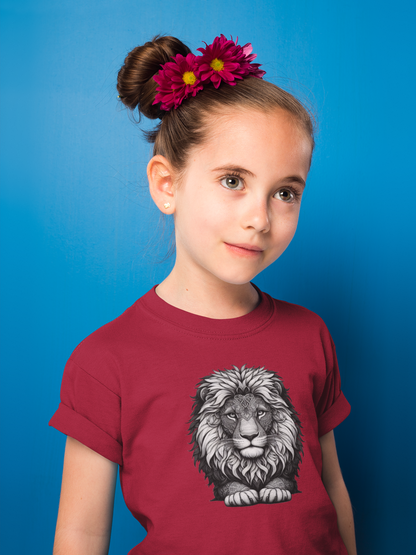 Mandala Löwenkopf in grau T-Shirt Kids SK