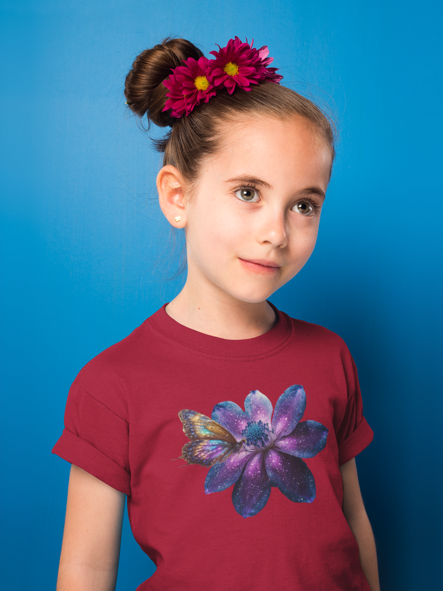 T-Shirt Kids Galaxy Flower with Butterfly