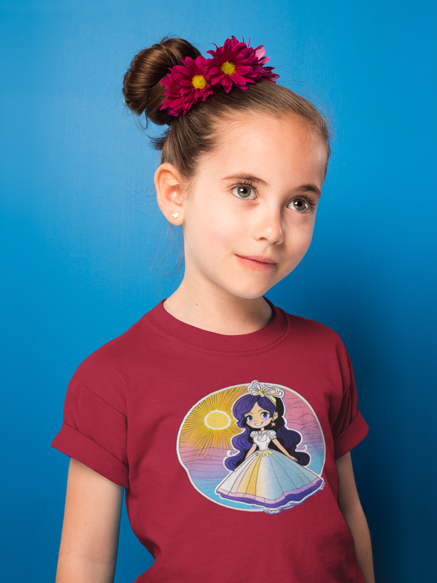 T-Shirt Kids Princess Sunset with blue shimmer