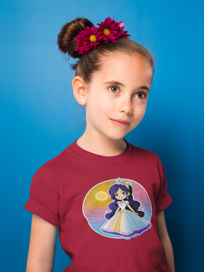 Prinzessin Sonnenuntergang mit Blauschimmer T-Shirt Kids SK