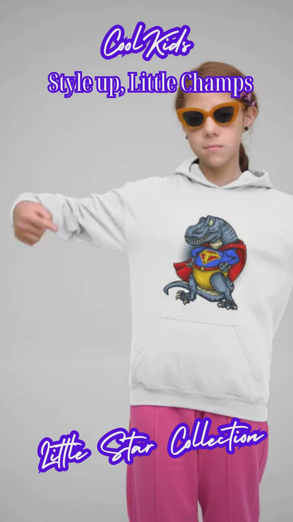 Super T-Rex Dinosaurier Kinder Hoodie Pullover Bio Baumwolle Hochwertig Langlebig - Mini Cruiser Hoodie 2.0 ST/ST SH