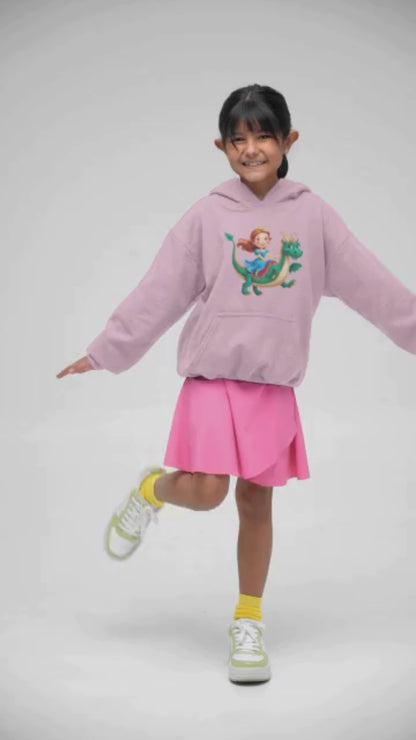 Prinzessin reitet auf Drache - Hochwertiger Mittelschwerer Fleece-Hoodie für Jugendliche - Weltweit Verfügbar - GL