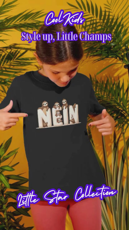 NEIN Faultiere - Kinder T-Shirt Kurzarm-Shirt Baumwolle Hochwertig Langlebig - T-Shirt Kids BC SH