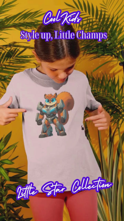Eichhörnchen Transformer Bully - Kinder T-Shirt Kurzarm-Shirt Baumwolle Hochwertig Langlebig - T-Shirt Kids BC SH