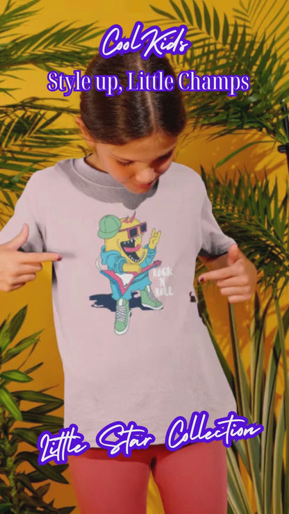 Rock N Roll Monster - Camiseta infantil de manga corta, algodón duradero de alta calidad - Camiseta infantil BC SH