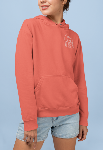 Sudadera con capucha para mujer con estampado DTF - FARFROMFEAR Bienestar Animal Estampado a doble cara