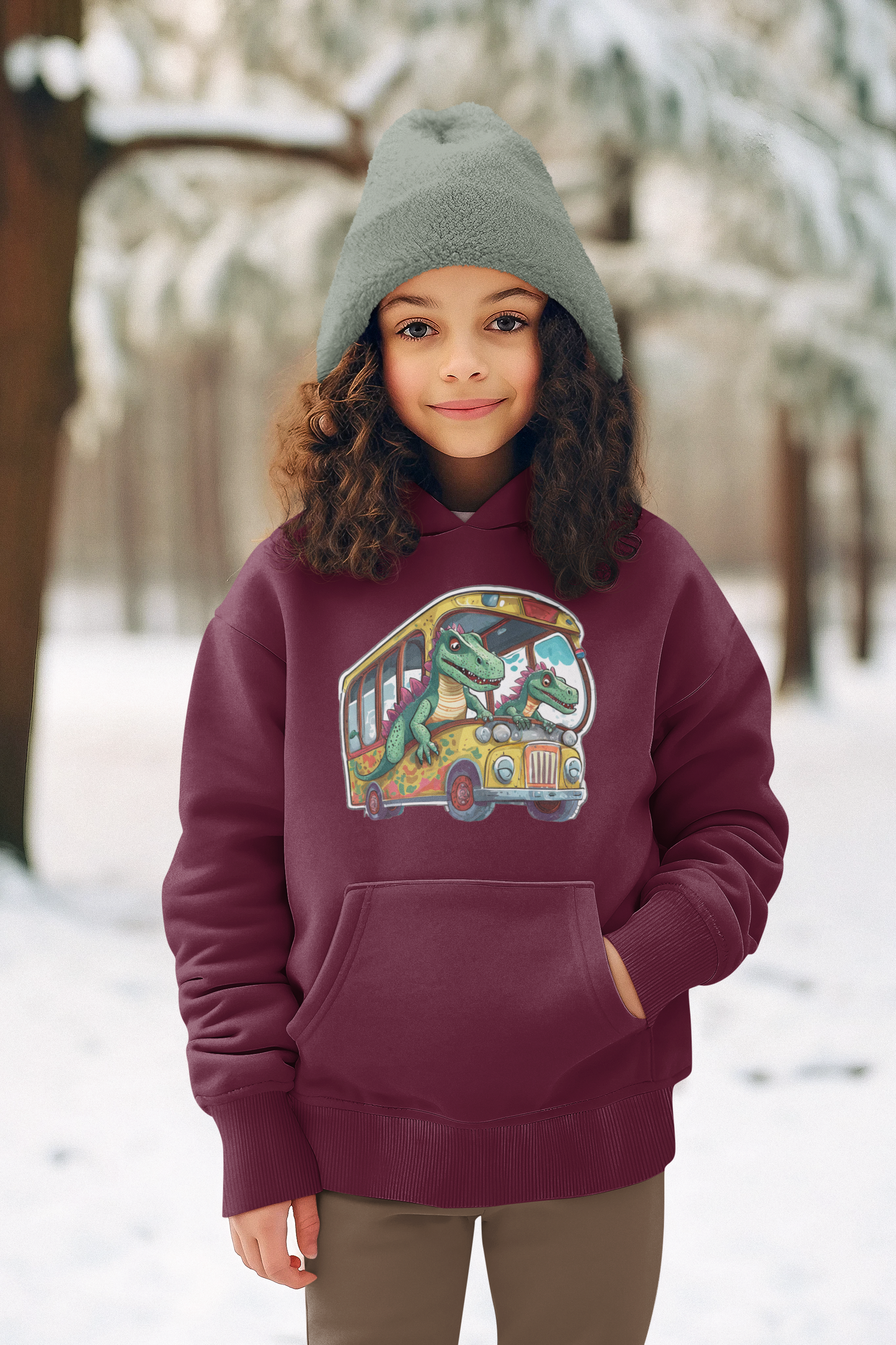 Sudadera con capucha premium para niños Dinobus