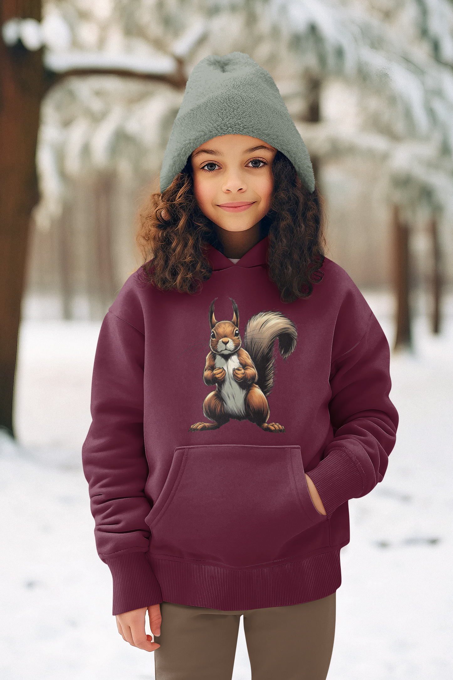 Kids Premium Hooded Sweat Squirrel