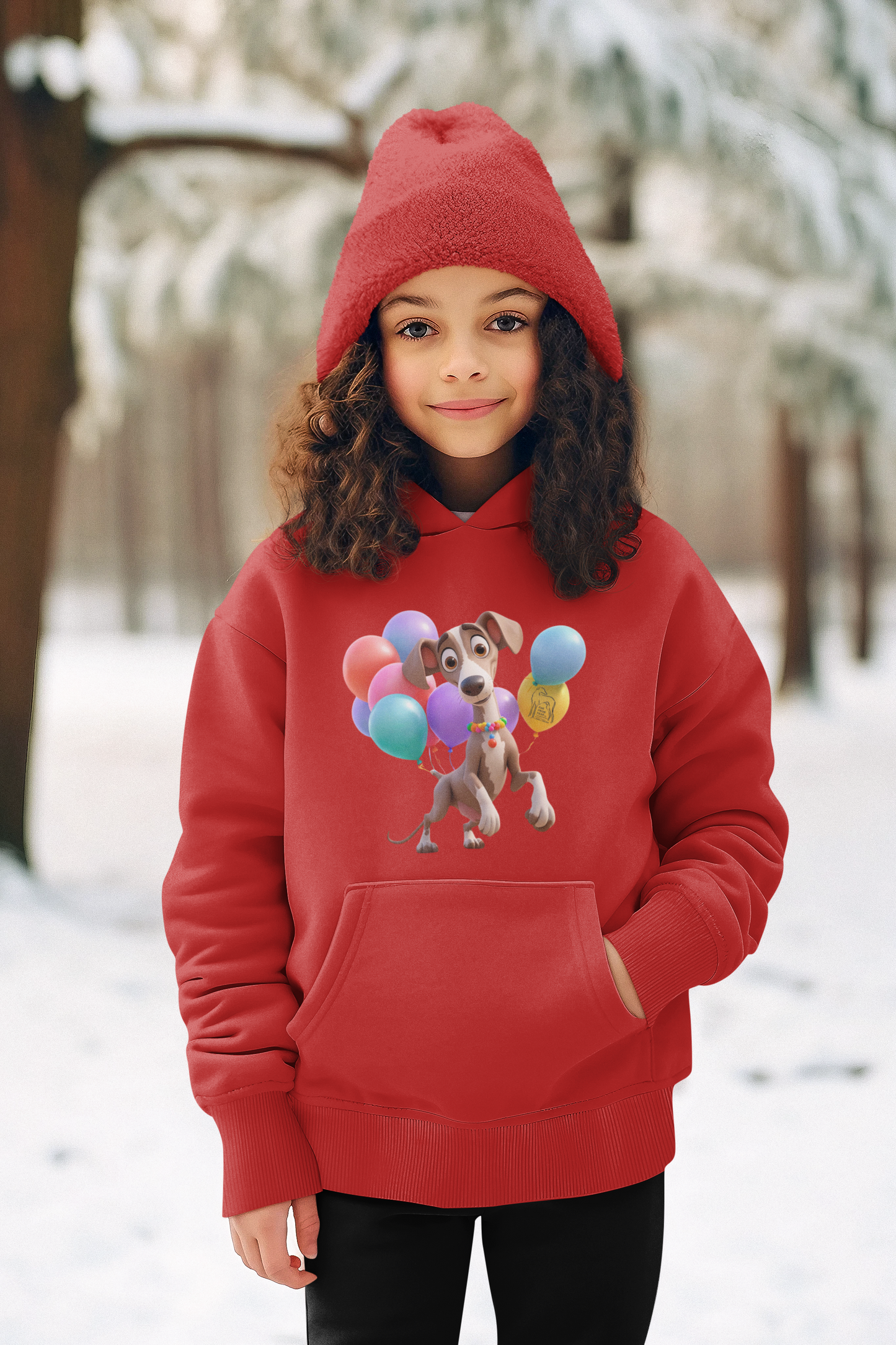 Kinder Unisex Premium Hoodie - Windhund Comic Ballons 2 FARFROMFEAR  - Mini Cruiser Hoodie 2.0 ST/ST