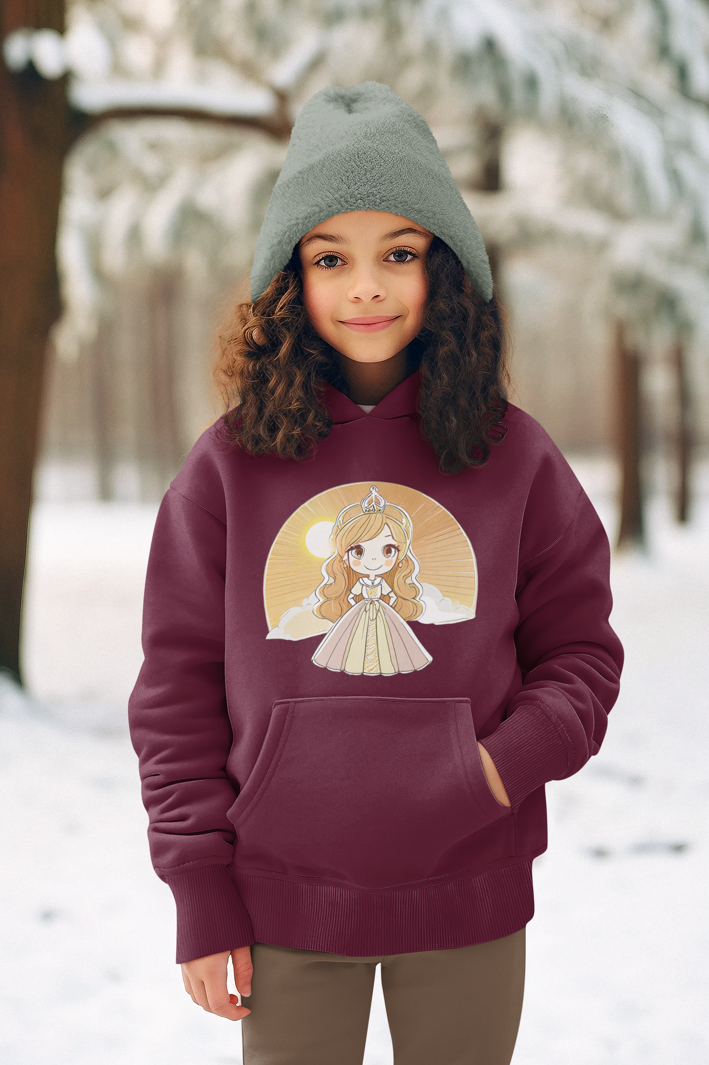 Kids Premium Hooded Sweat Princess Yellow Sunrise