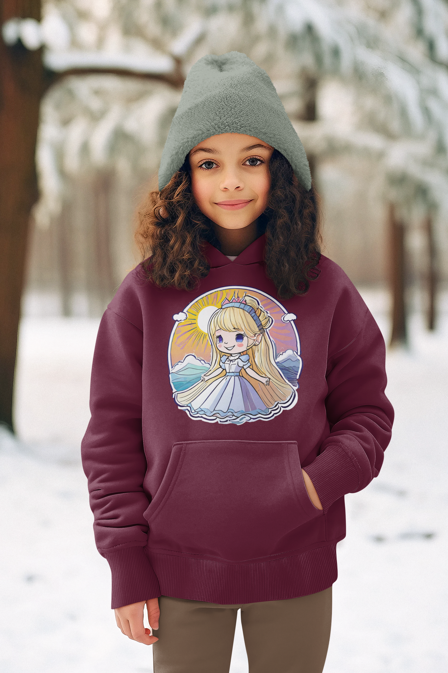 Kids Premium Hooded Sweat Princess Sunrise