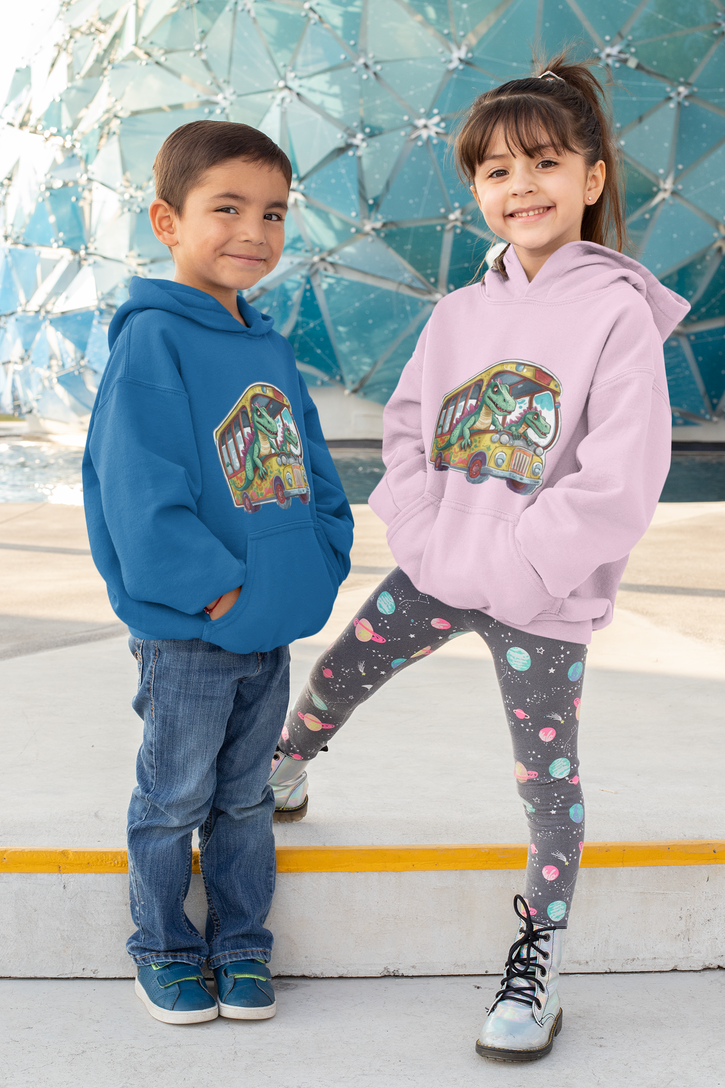 Sudadera con capucha premium para niños Dinobus