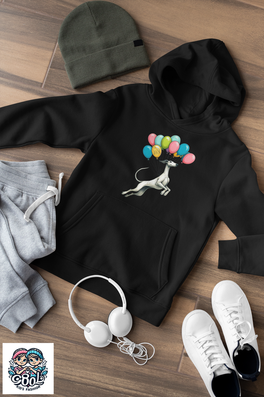 Kinder Unisex Premium Hoodie - Windhund Luftballons FARFROMFEAR  - Mini Cruiser Hoodie 2.0 ST/ST