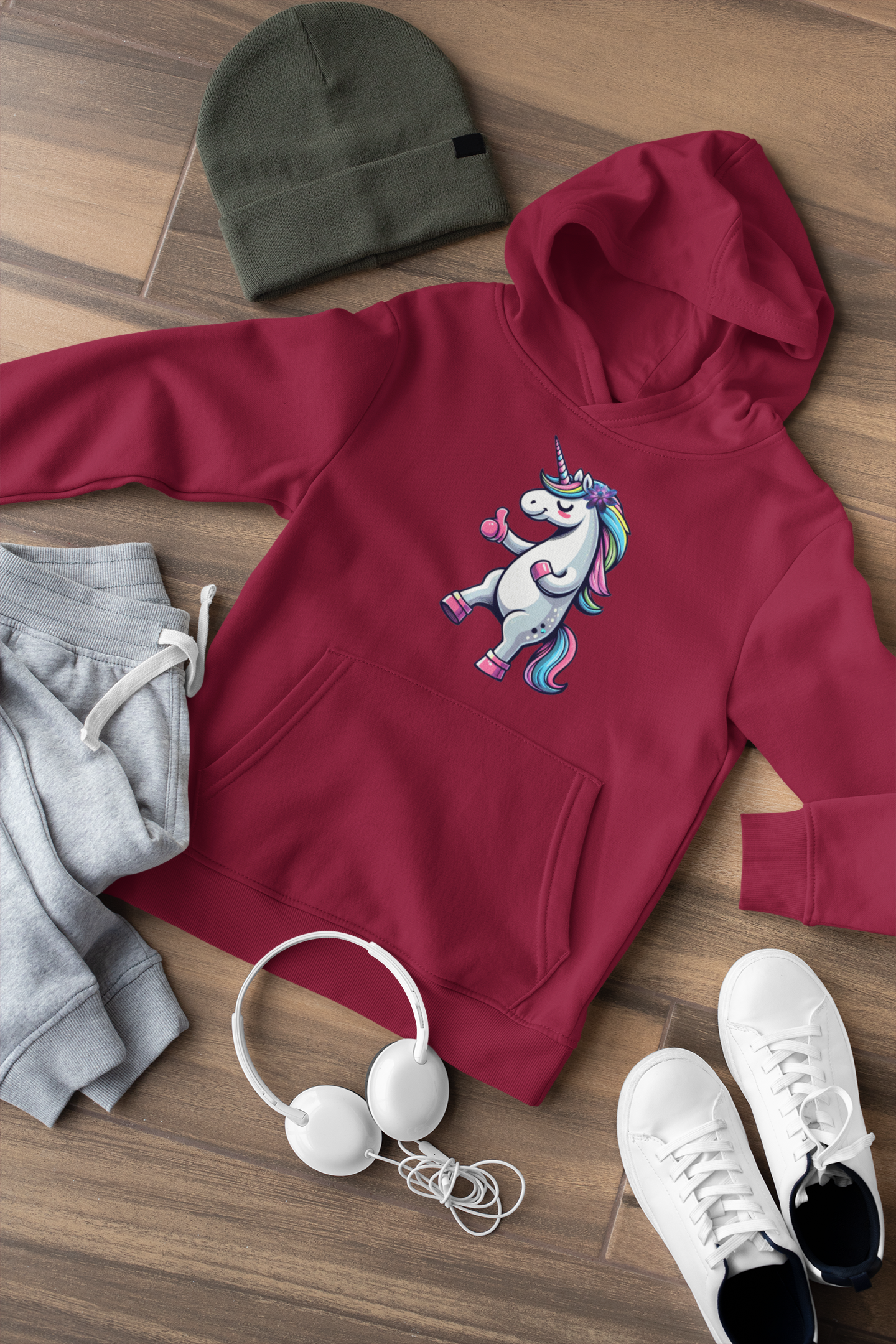 Kids Premium Hoodie Sweet Unicorn Thumbs Up