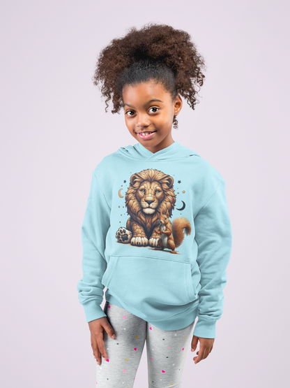 Sudadera con capucha Premium para niños Loewe con ardillas y lunas