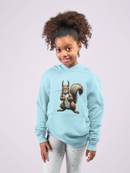 Sudadera con capucha premium para niños Ardilla