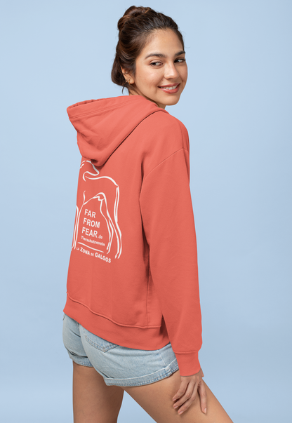 Sudadera con capucha para mujer con estampado DTF - FARFROMFEAR Bienestar Animal Estampado a doble cara