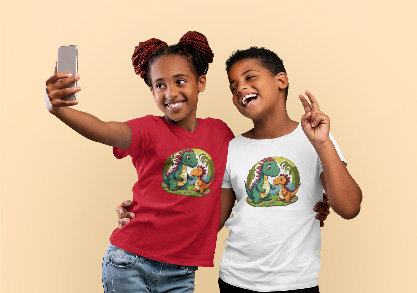 Camiseta Niños dos dinosaurios