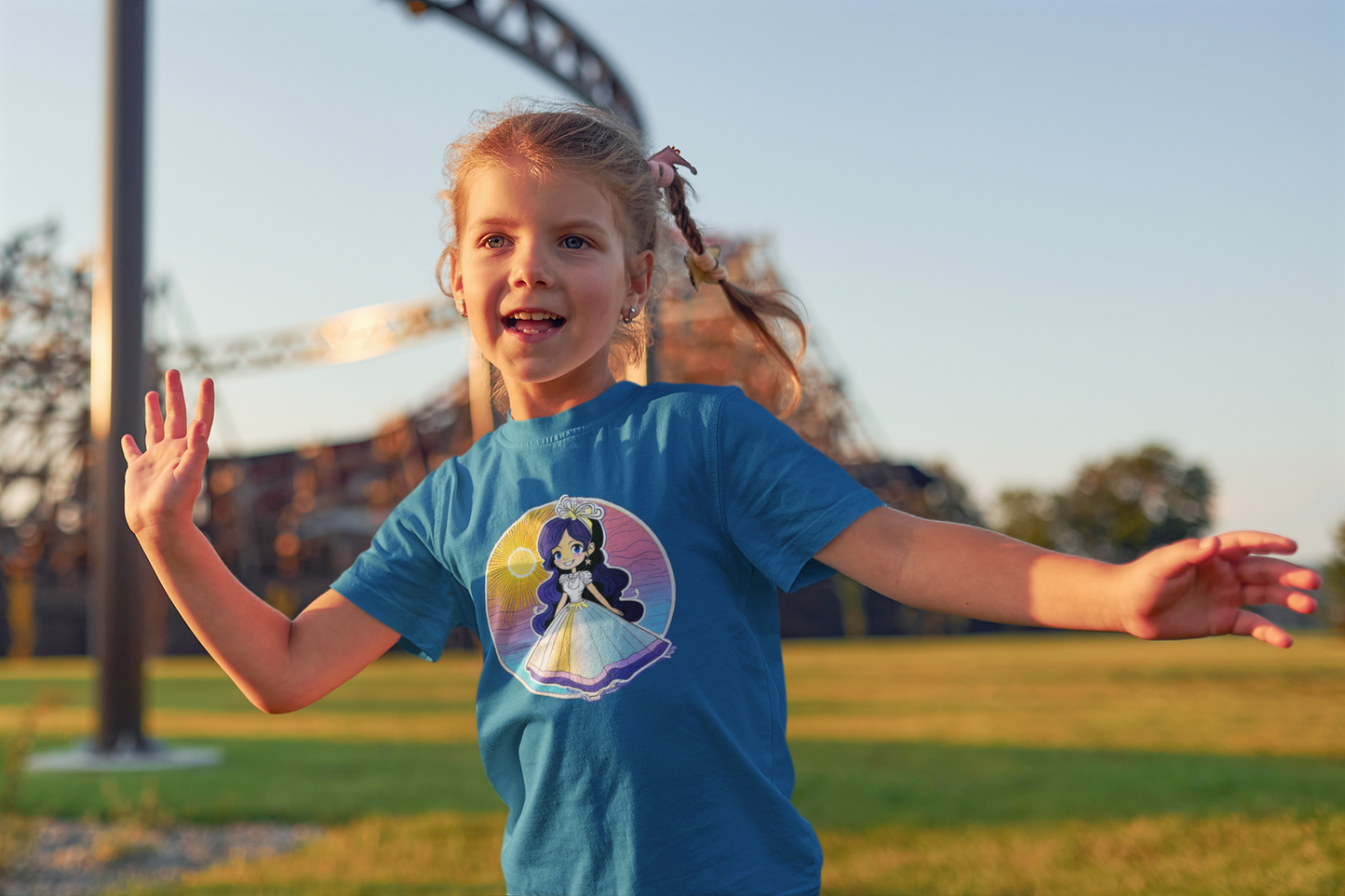 T-Shirt Kids Princess Sunset with blue shimmer