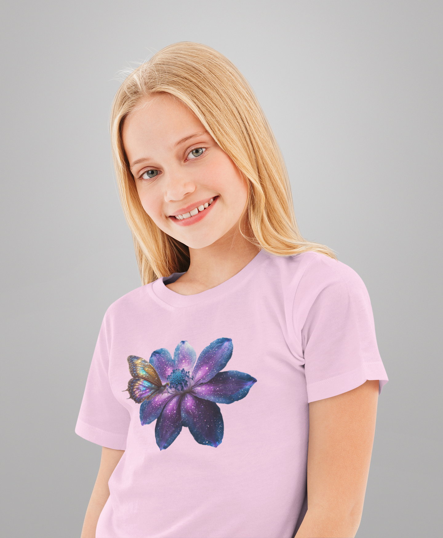 T-Shirt Kids Galaxy Flower with Butterfly