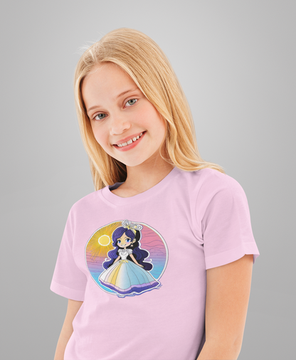 Prinzessin Sonnenuntergang mit Blauschimmer T-Shirt Kids SK