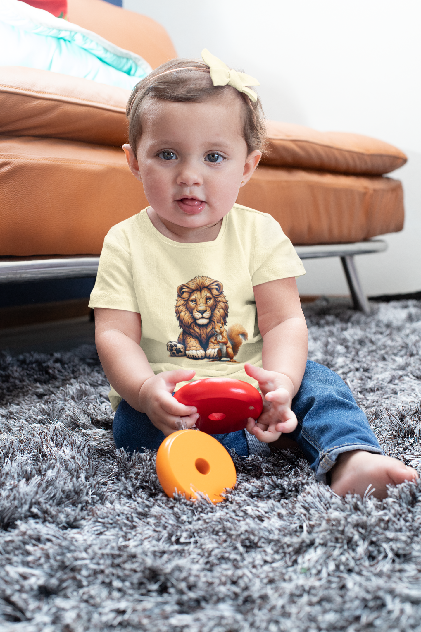 Cartoon Loewe mit Eichhörnchen - Baby Creator T-Shirt SK