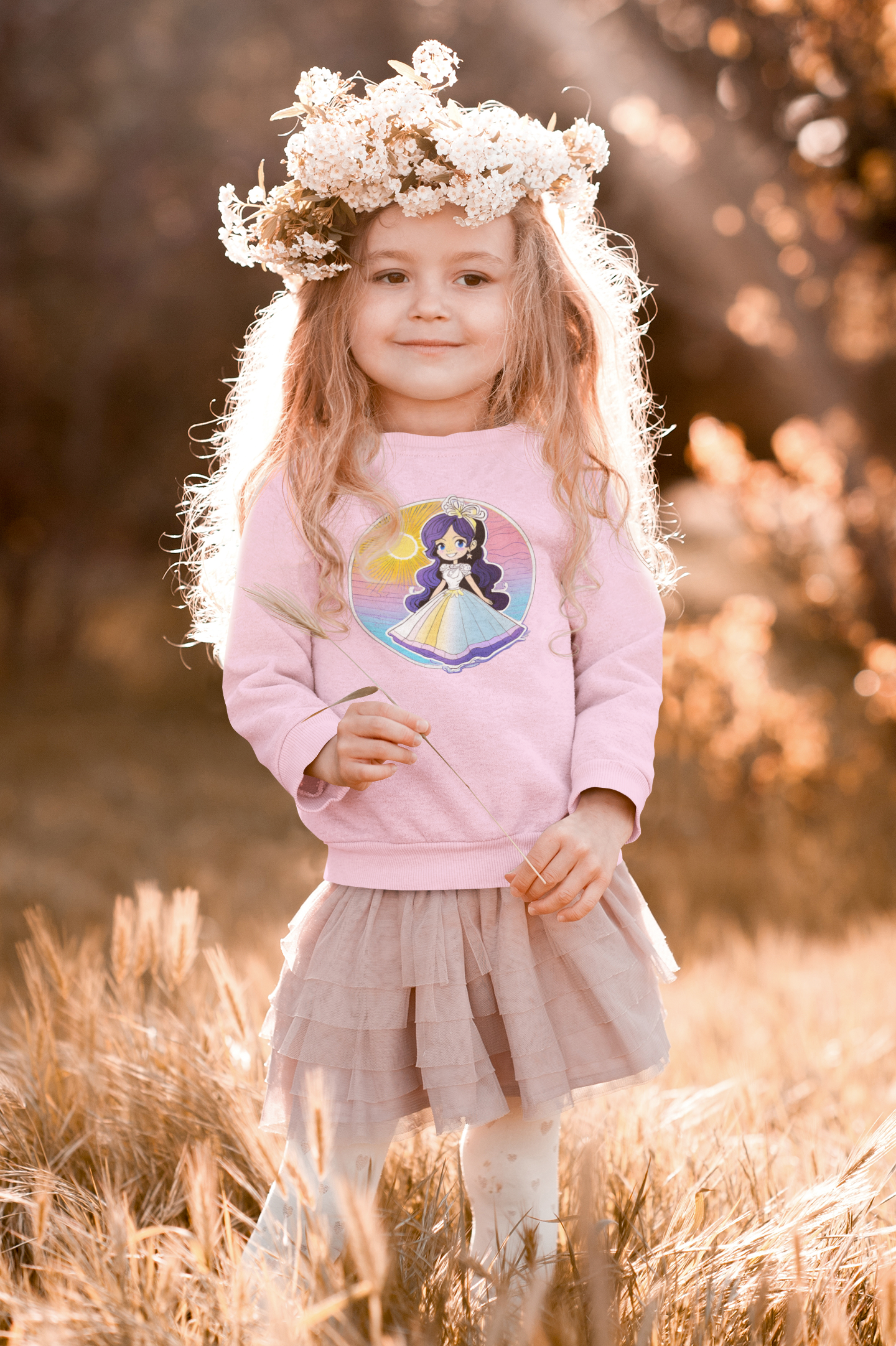 Mini Changer sweatshirt Princess Sunset with blue shimmer