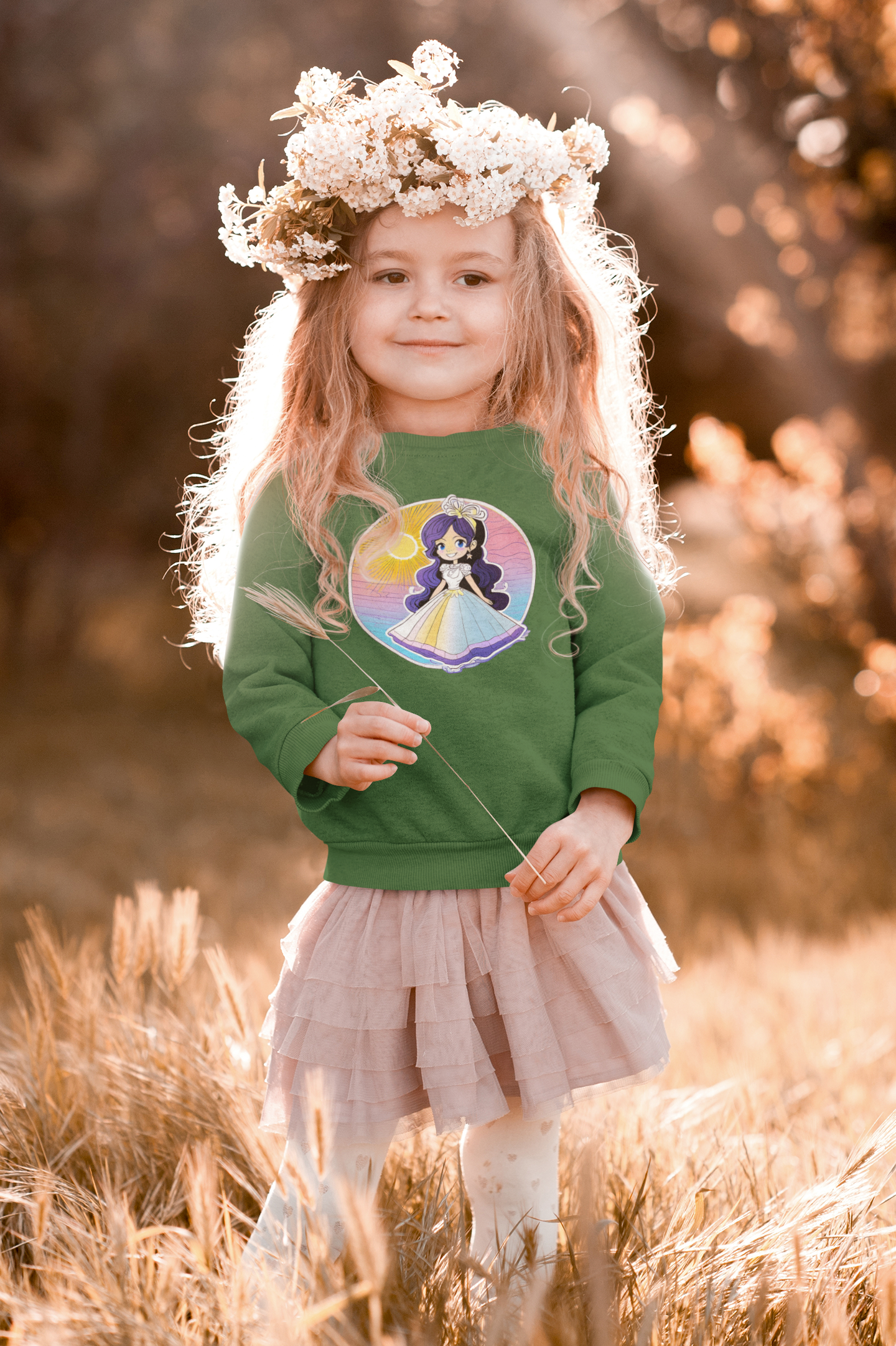 Mini Changer sweatshirt Princess Sunset with blue shimmer