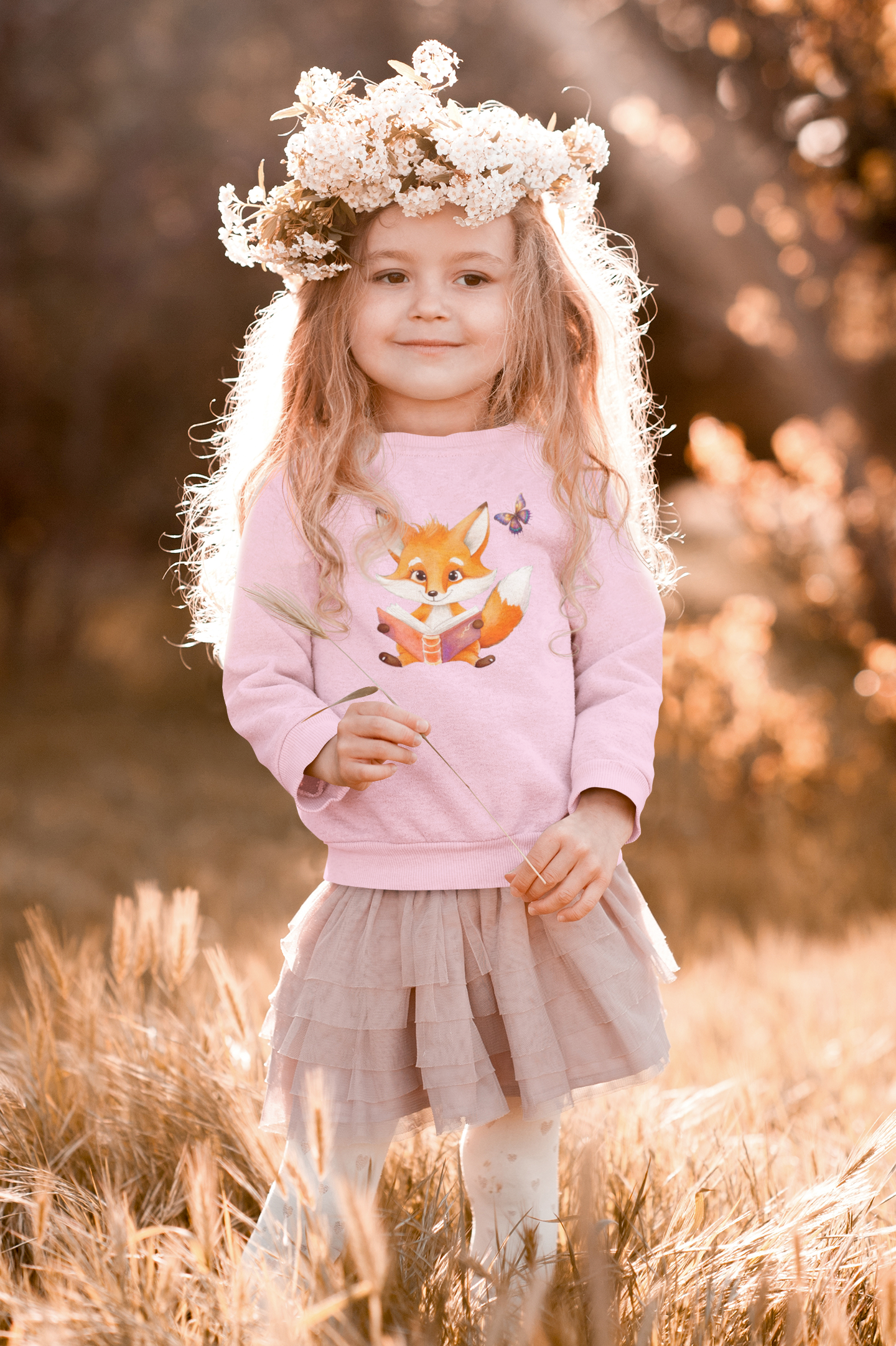 Mini Changer sweatshirt fox with butterfly