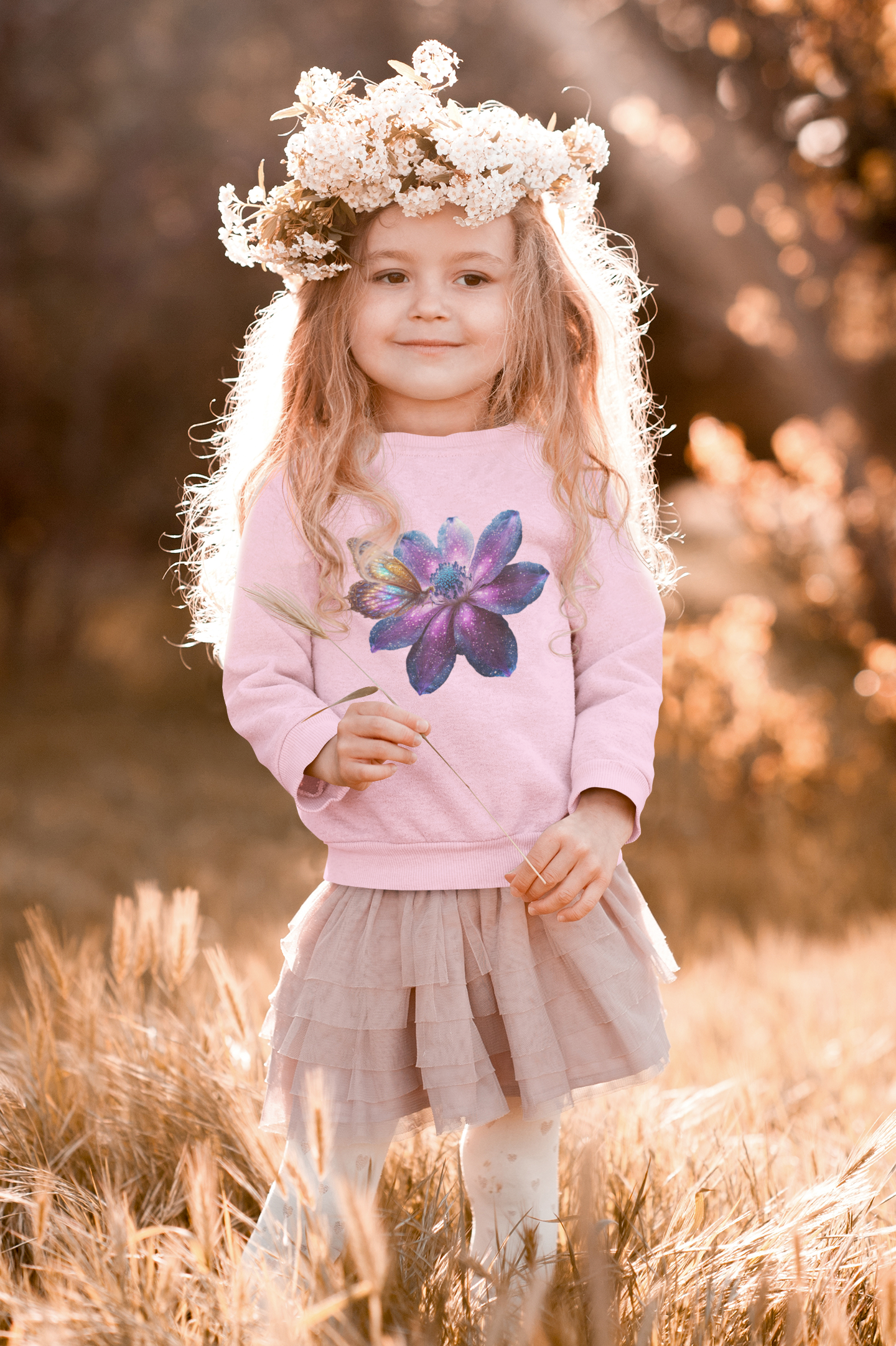 Mini Changer Sweatshirt Galaxie Blume mit Schmetterling SK