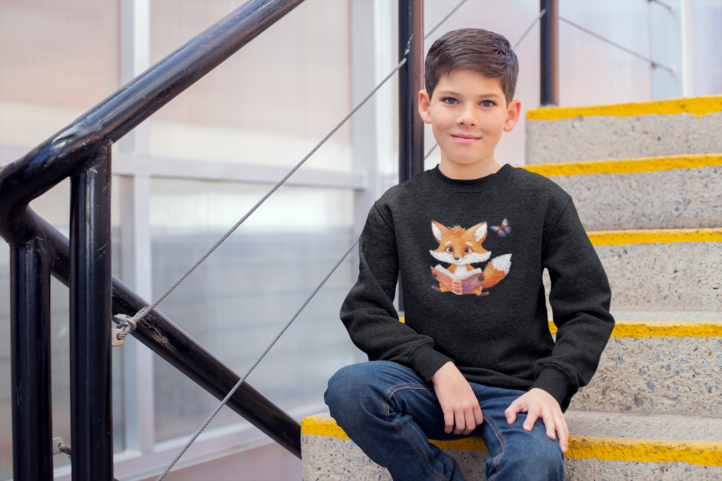 Mini Changer sweatshirt fox with butterfly