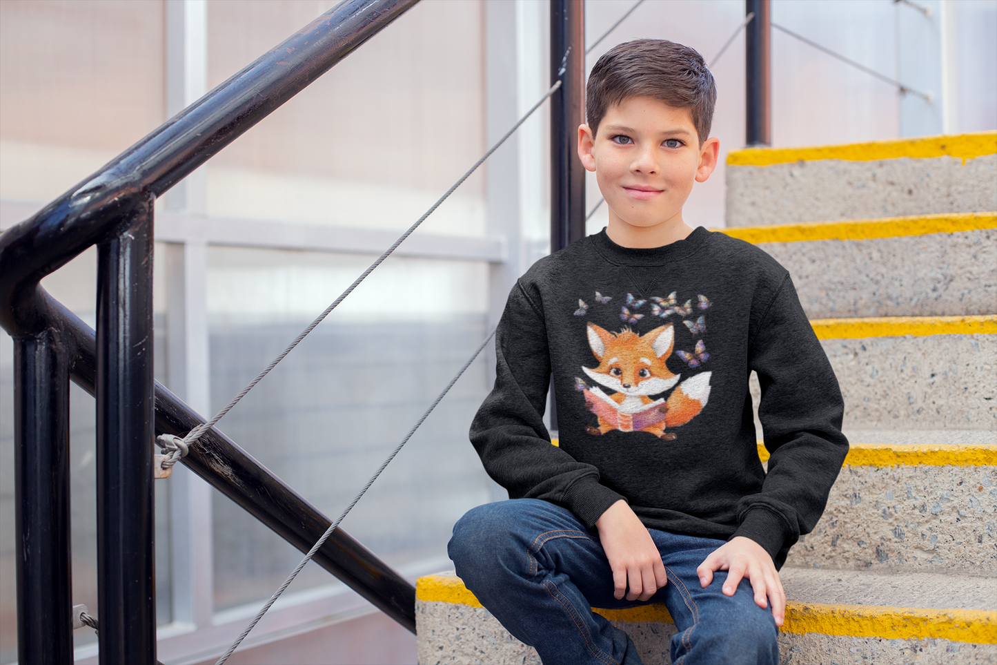 Mini Changer Sweatshirt Fox with Butterflies Group