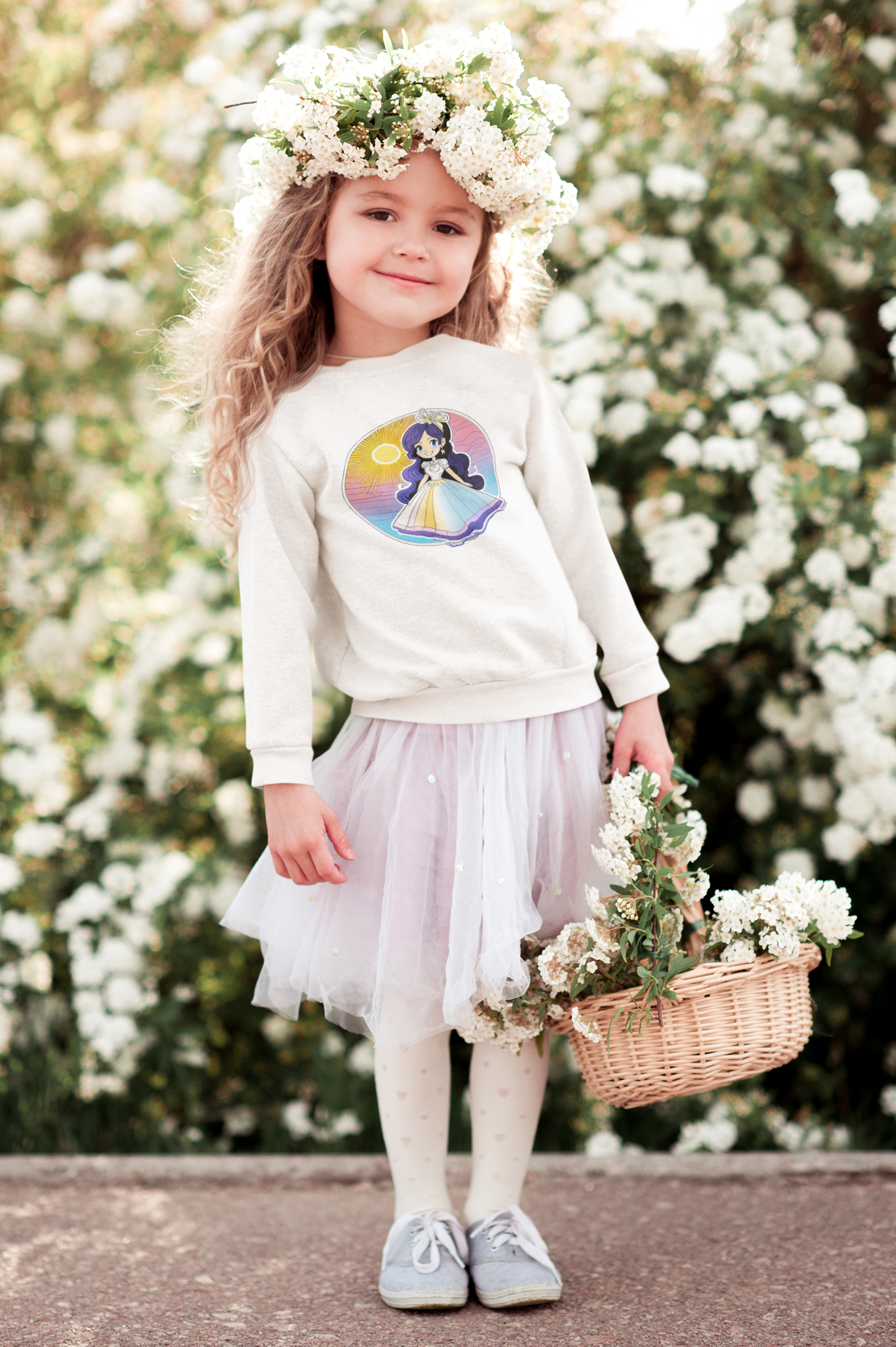 Mini Changer sweatshirt Princess Sunset with blue shimmer