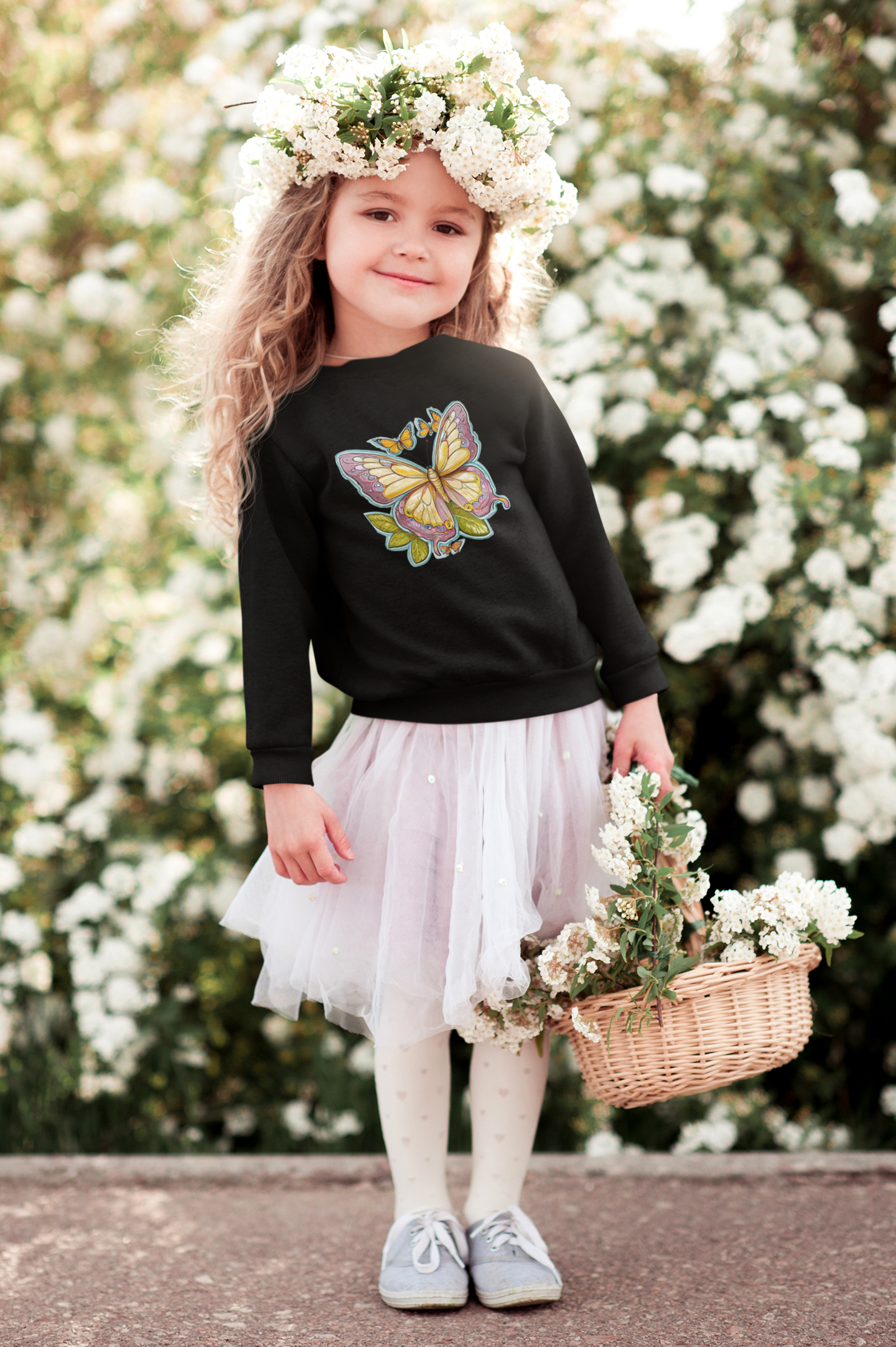 Mini Changer Sweatshirt Schmetterling gemalt mit Aura