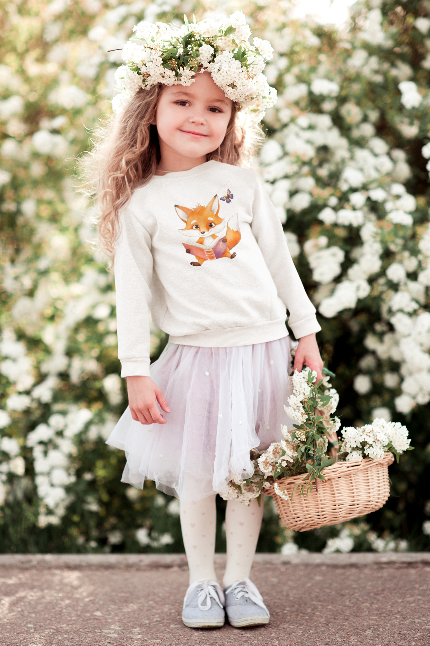 Mini Changer sweatshirt fox with butterfly