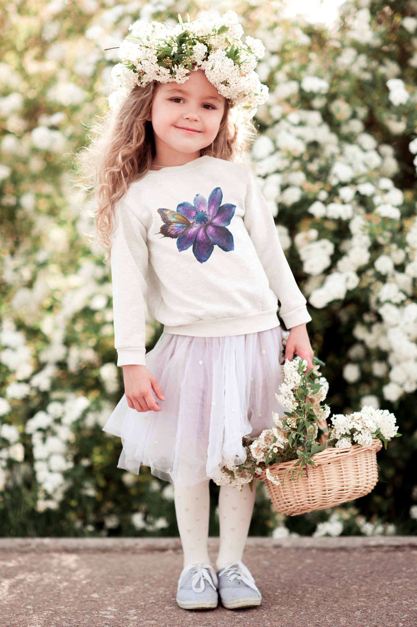 Mini Changer Sweatshirt Galaxie Blume mit Schmetterling SK