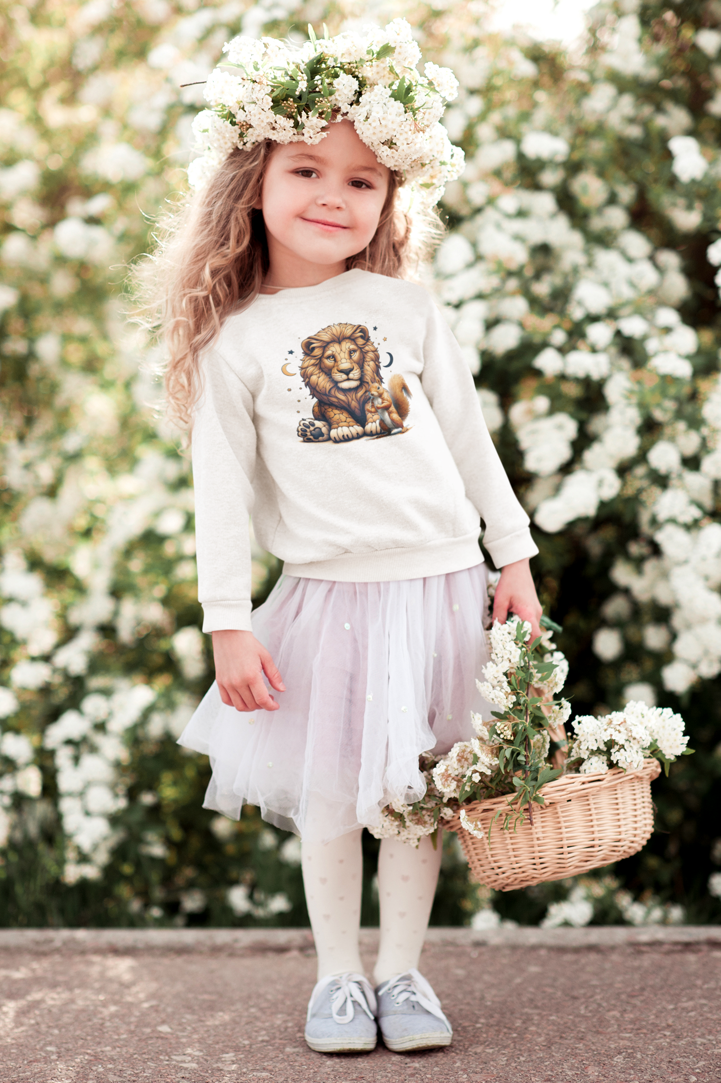 Mini Changer Sweatshirt Loewe mit Eichhörnchen und Monde SK