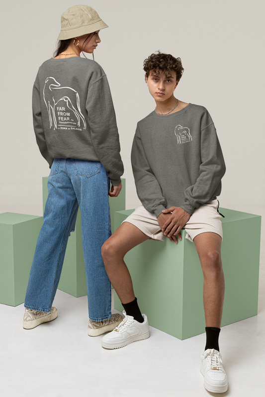 Unisex organic Changer Sweatshirt 2.0 ST/ST mit DTF Druck - FARFROMFEAR Tierschutz Zweiseitiger Druck