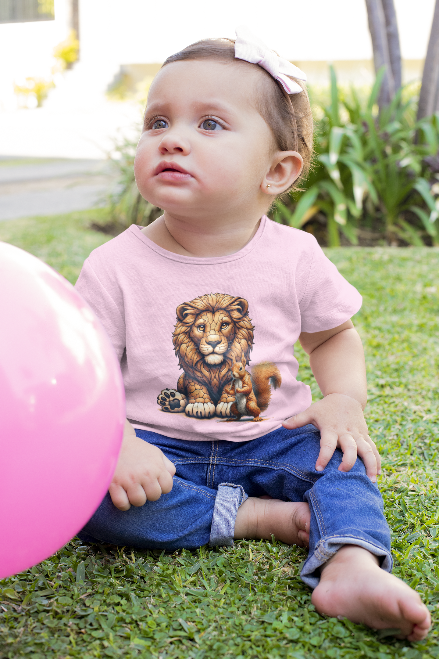 Cartoon Loewe mit Eichhörnchen - Baby Creator T-Shirt SK