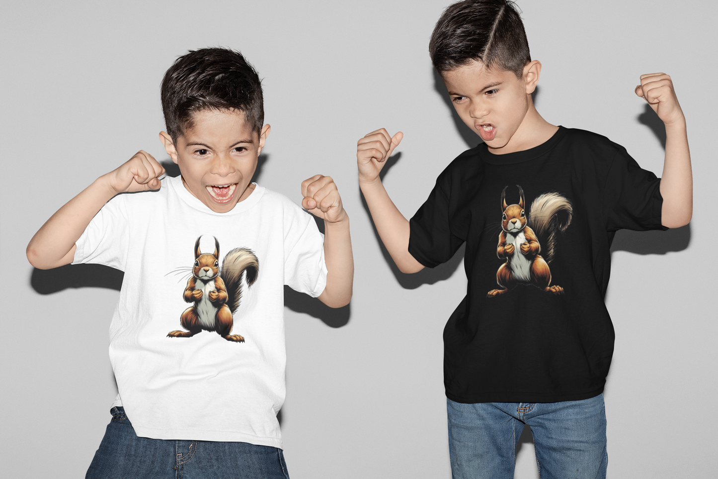 Eichhörnchen Unisex Kinder T-Shirt  Kurzarm-Shirt Bio Baumwolle Hochwertig Langlebig SH