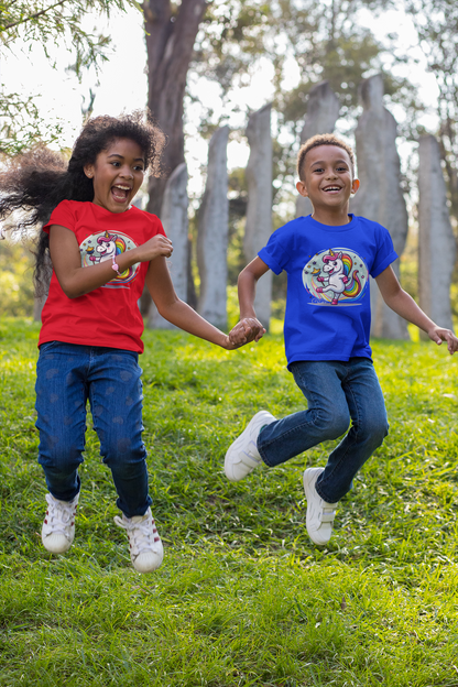 Einhorn tanzt mit Blase T-Shirt Kids SK
