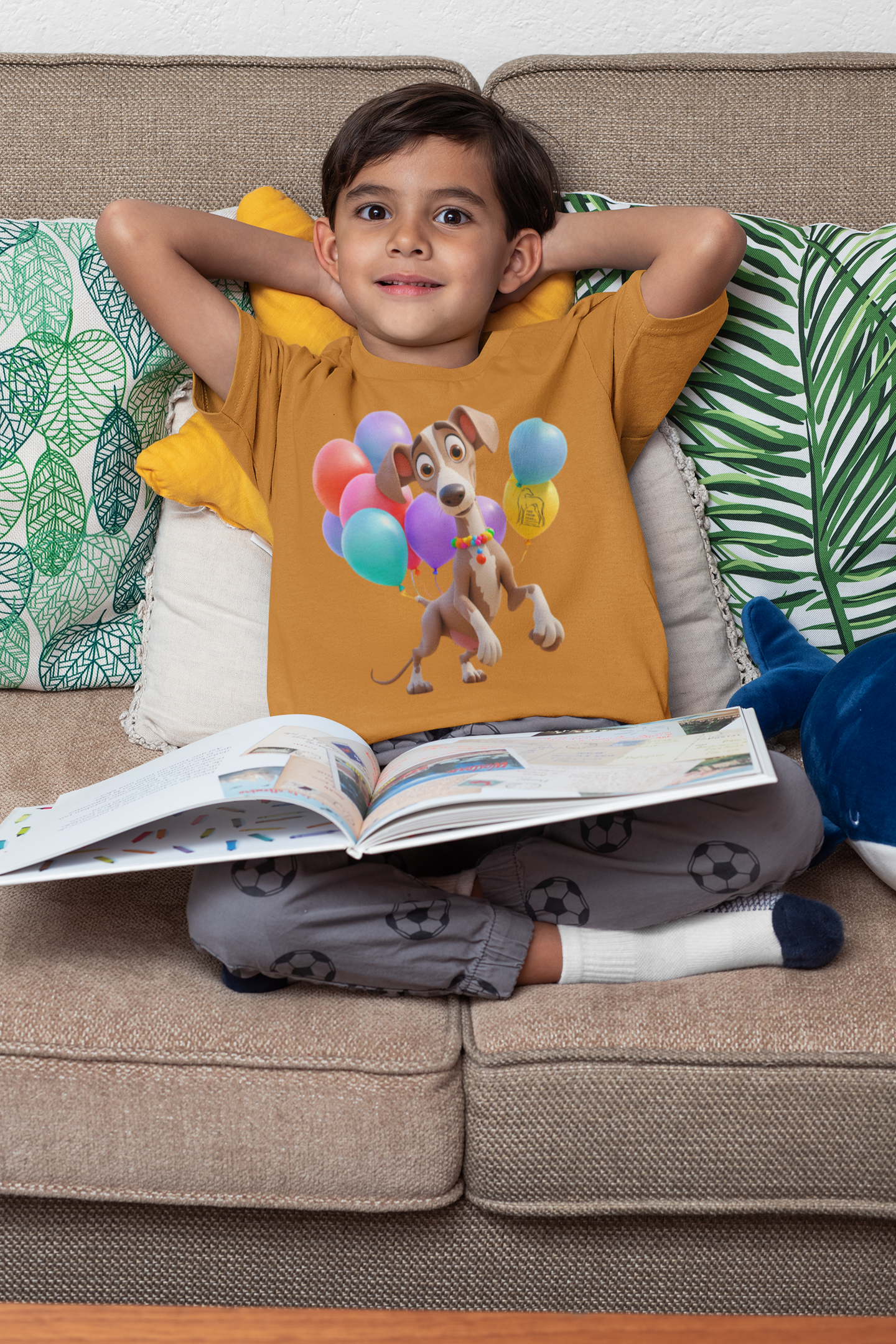 Unisex Kinder Premium organic T-Shirt - Windhund Comic Ballons 2 FARFROMFEAR