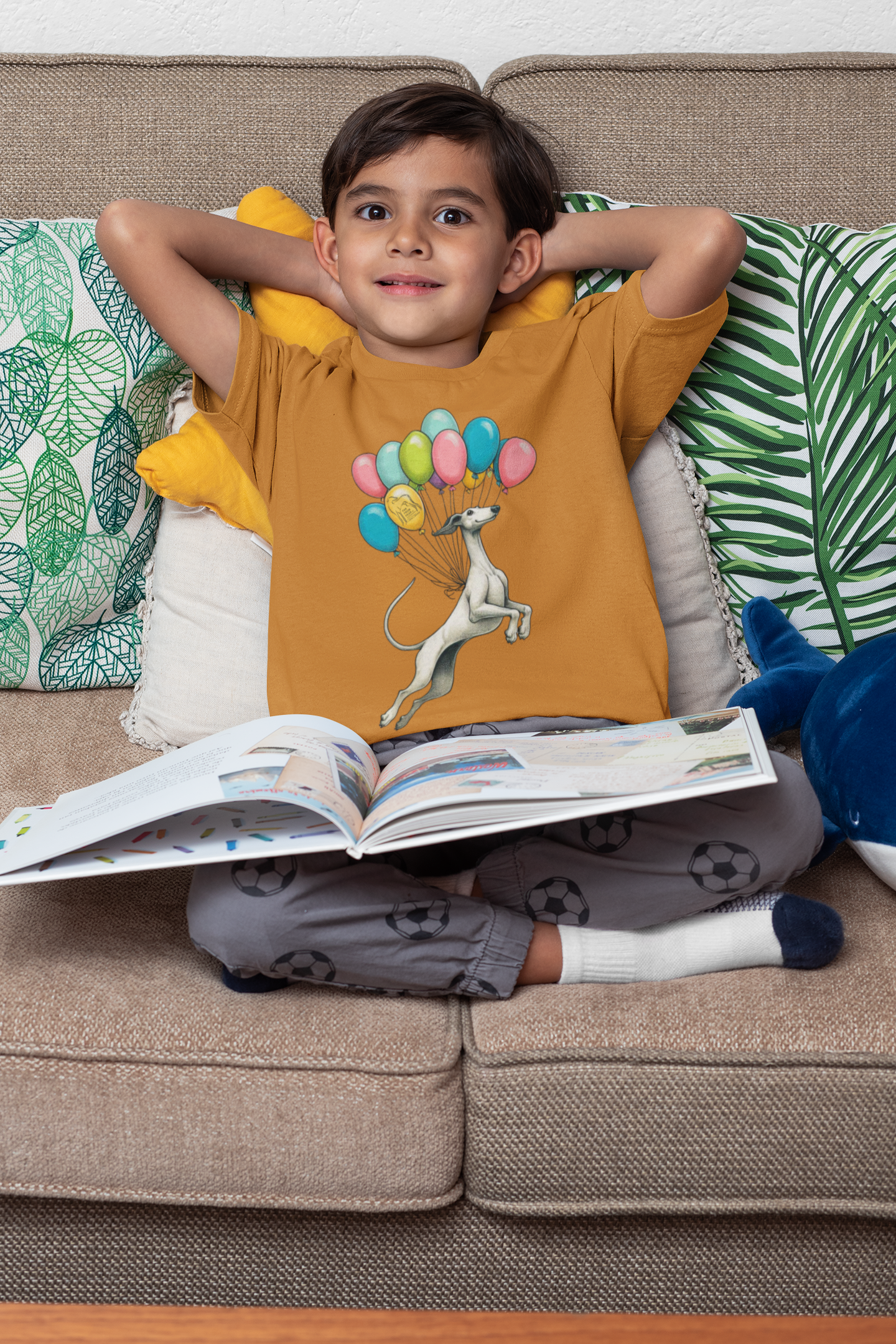 Unisex Kinder Premium organic T-Shirt - Windhund Luftballons FARFROMFEAR