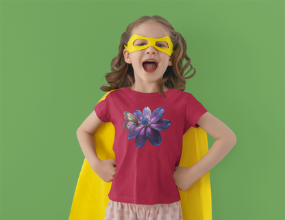 Galaxie Blume mit Schmetterling T-Shirt Kids SK