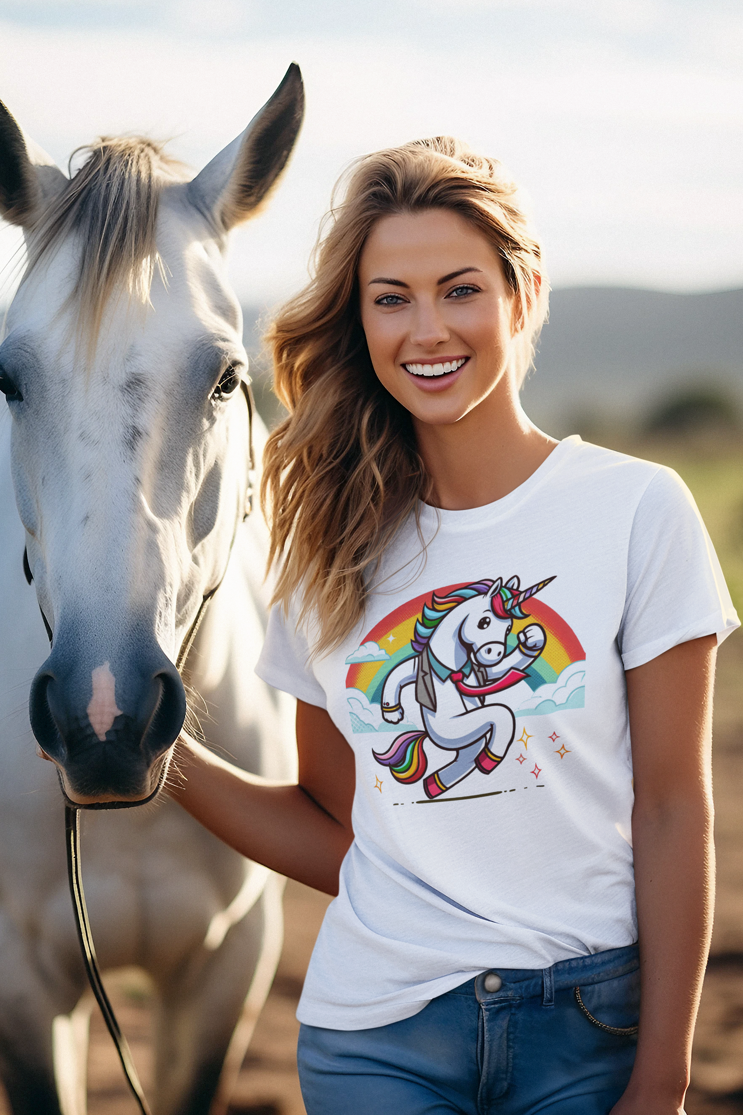 Creator T-Shirt Unicorn with Rainbow