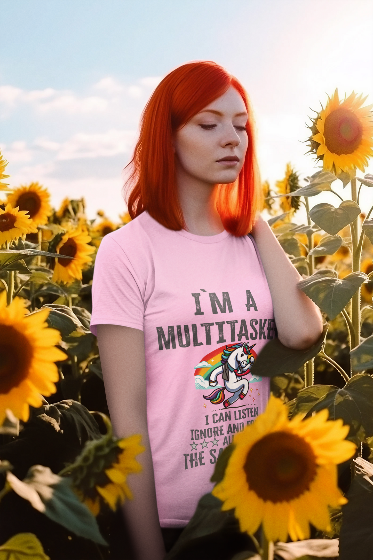 Creator T-Shirt I am a multitasker unicorn with tie