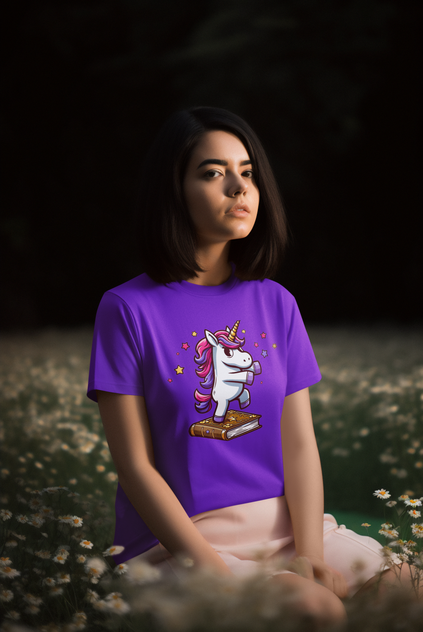 Creator T-Shirt Unicorn dances on book