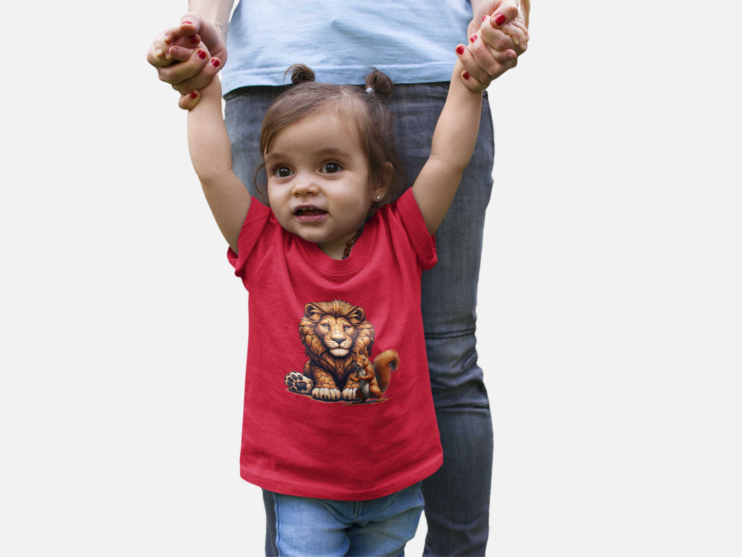 Cartoon Loewe mit Eichhörnchen - Baby Creator T-Shirt SK