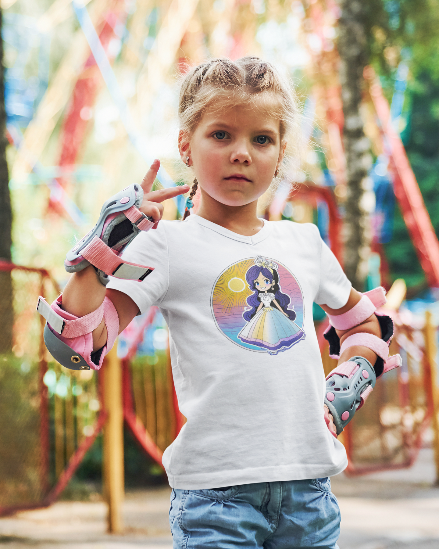 T-Shirt Kids Princess Sunset with blue shimmer