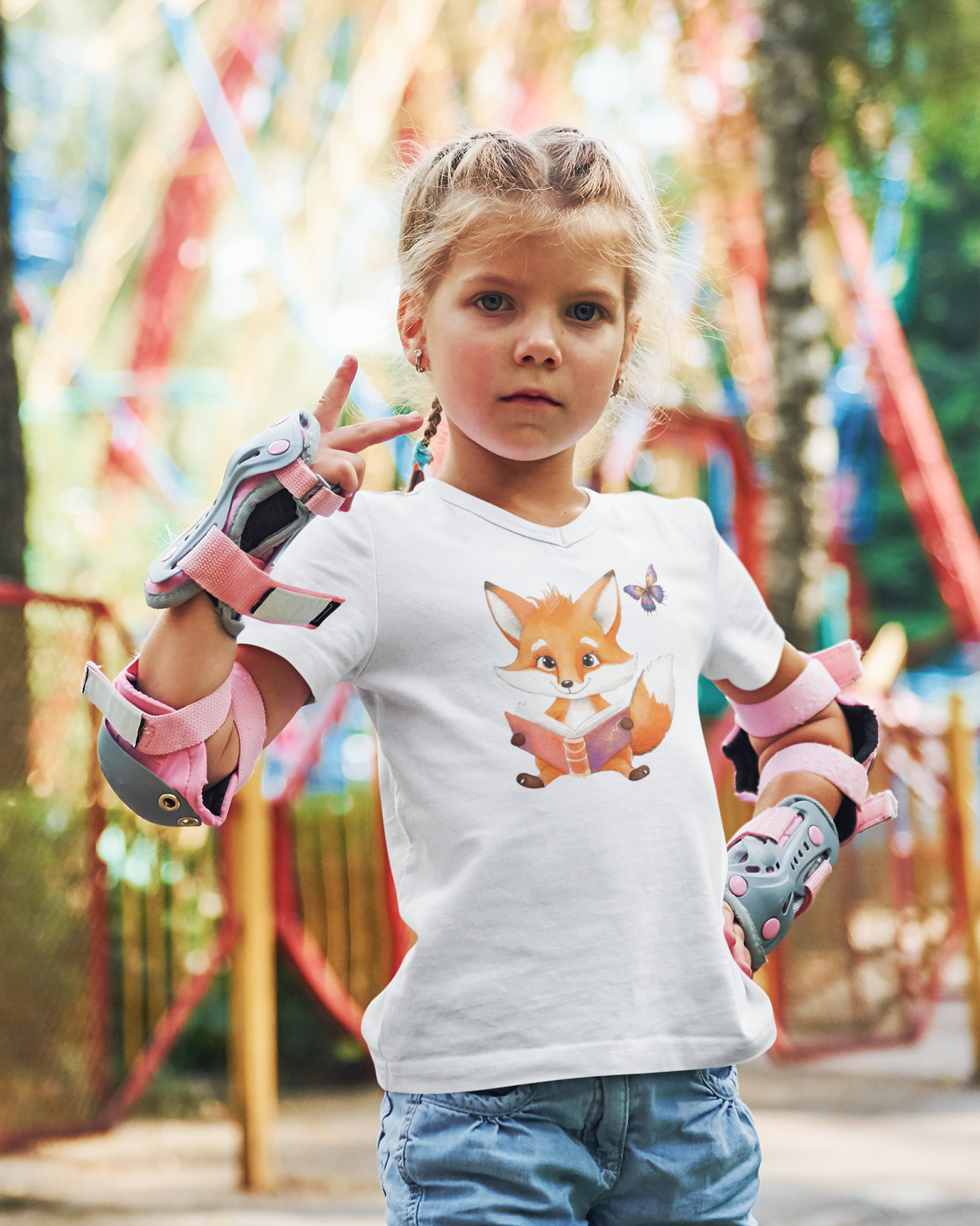 T-Shirt Kids Fox with Butterfly